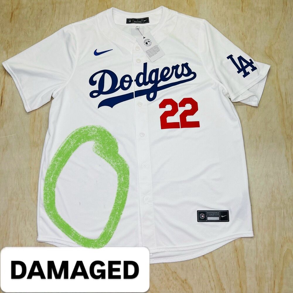 NEW DAMAGED XL Los Angeles Dodgers Nike Home Jersey Limited #22 "JR. Nunez"